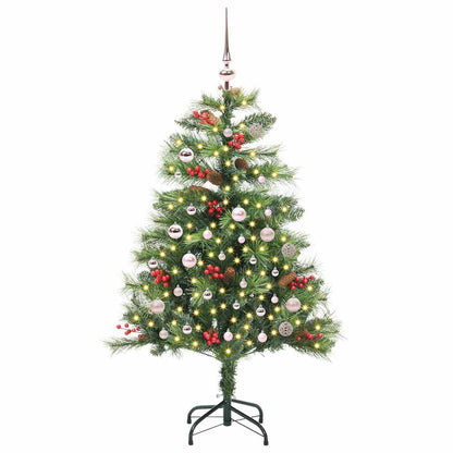vidaXL Artificial Christmas Tree 150 LEDs Warm White PVC and Metal - Green - 150 cm - 45821
