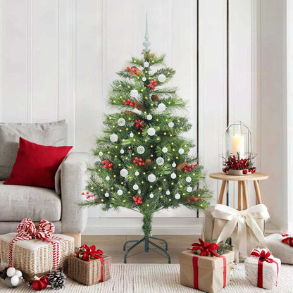 vidaXL Artificial Christmas Tree 150 LEDs Warm White PVC and Metal - Green - 150 cm - 45822