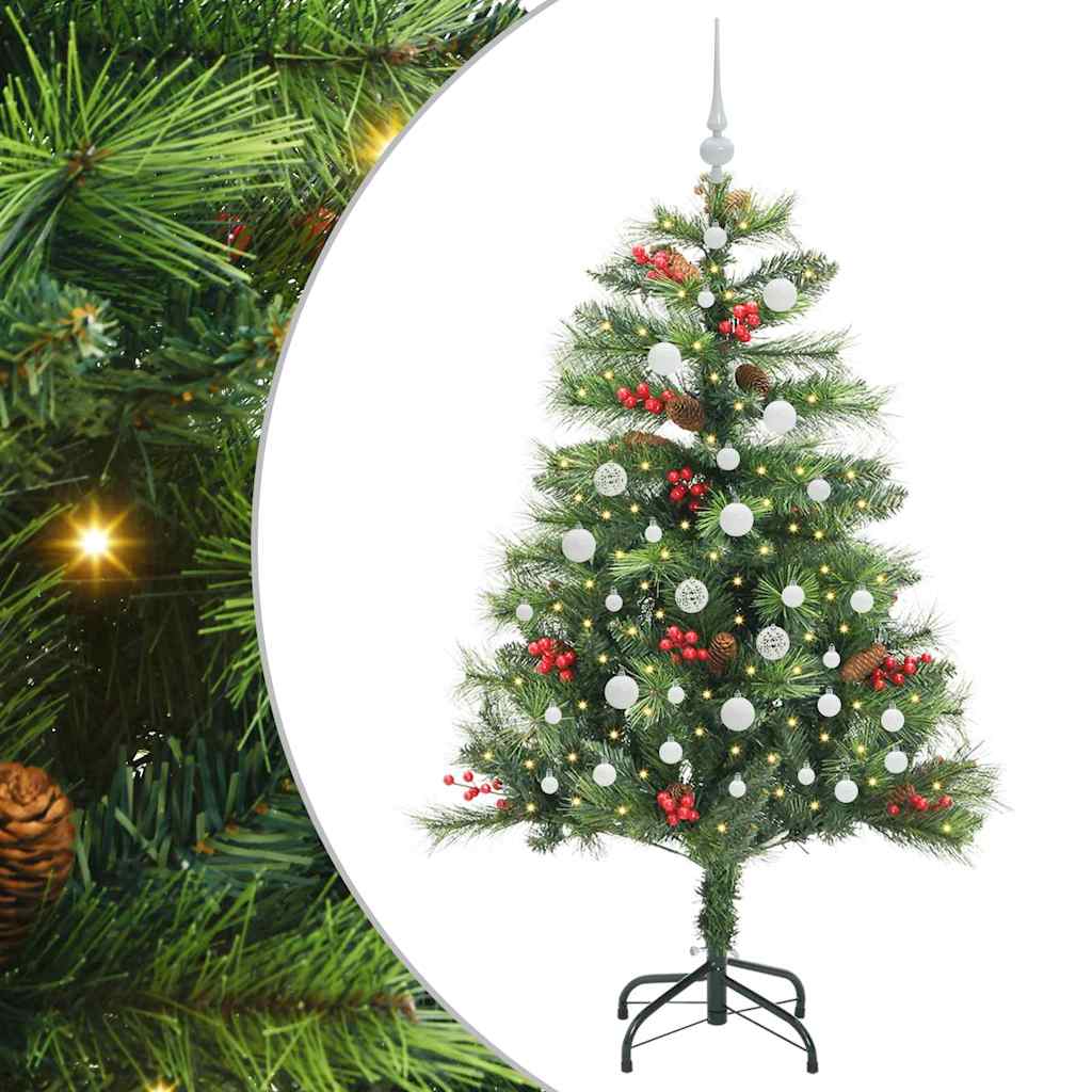 vidaXL Artificial Christmas Tree 150 LEDs Warm White PVC and Metal - Green - 150 cm - 45822