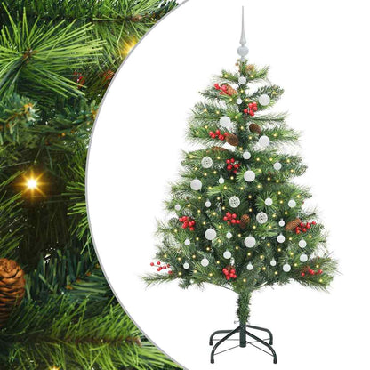vidaXL Artificial Christmas Tree 150 LEDs Warm White PVC and Metal - Green - 150 cm - 45822