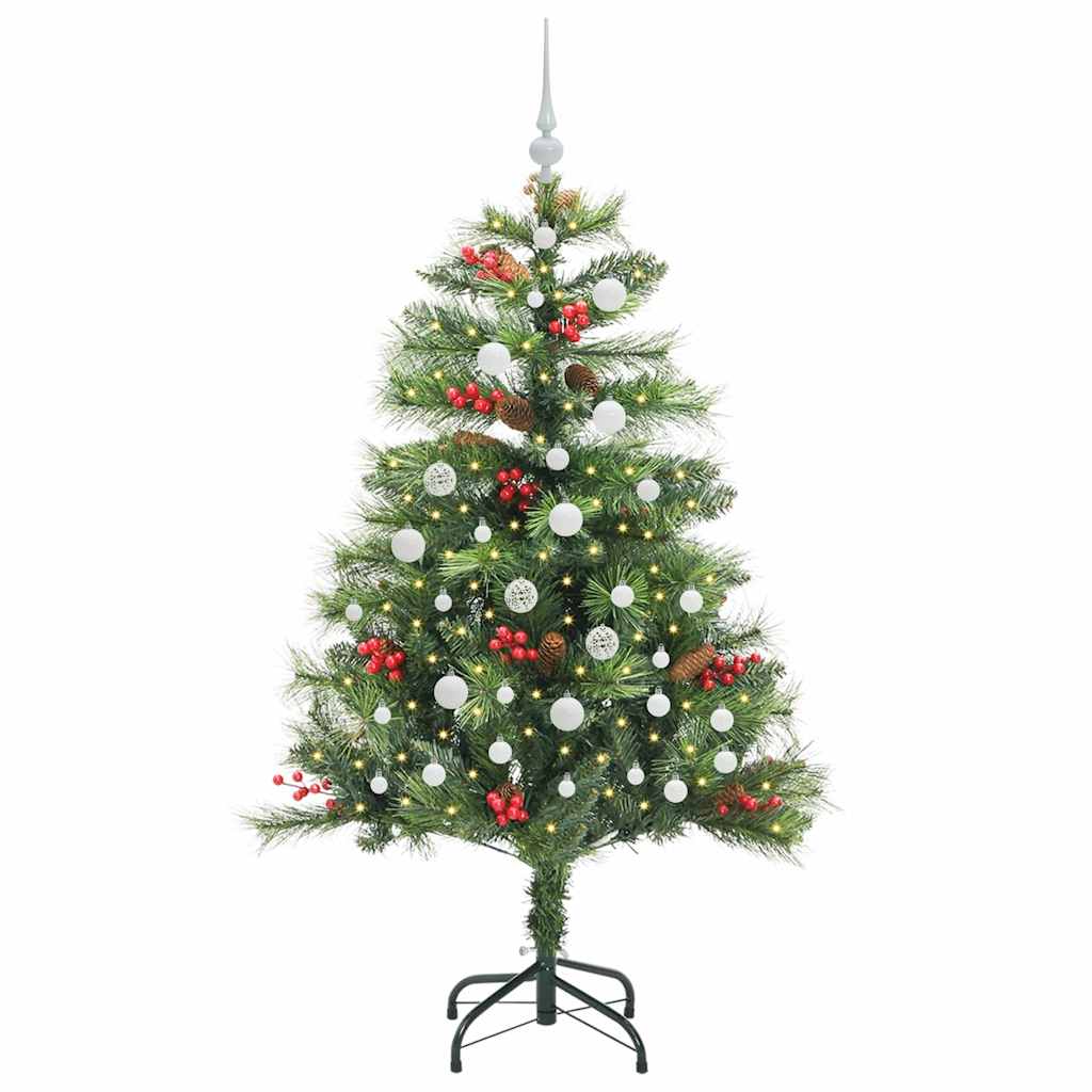 vidaXL Artificial Christmas Tree 150 LEDs Warm White PVC and Metal - Green - 150 cm - 45822