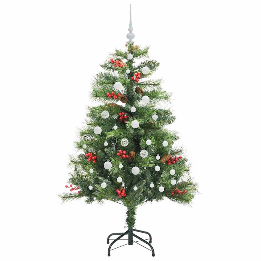 vidaXL Artificial Christmas Tree 150 LEDs Warm White PVC and Metal - Green - 150 cm - 45822