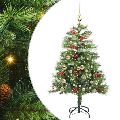 vidaXL Artificial Christmas Tree 150 LEDs Warm White PVC and Metal - Green - 150 cm - 45823