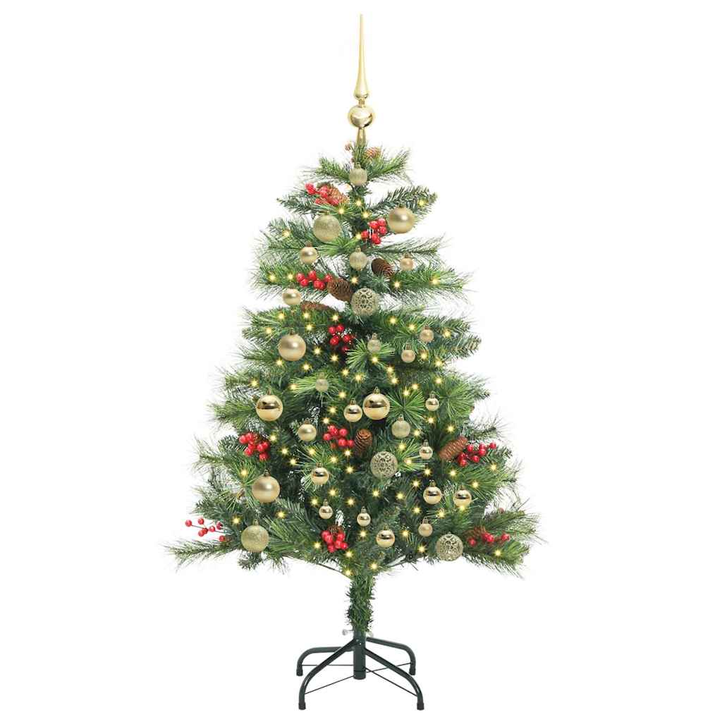 vidaXL Artificial Christmas Tree 150 LEDs Warm White PVC and Metal - Green - 150 cm - 45823