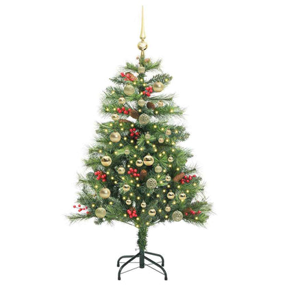vidaXL Artificial Christmas Tree 150 LEDs Warm White PVC and Metal - Green - 150 cm - 45823