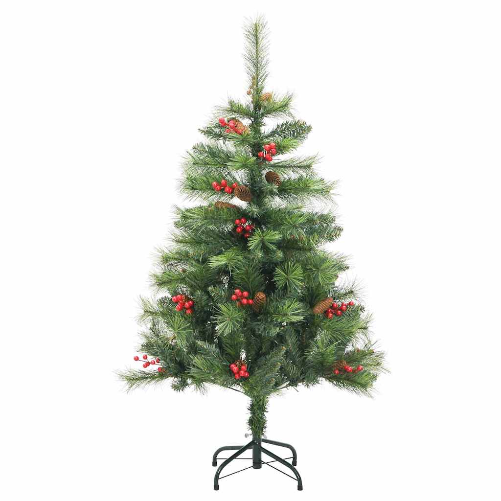 vidaXL Artificial Christmas Tree 150 LEDs Warm White PVC and Metal - Green - 150 cm - 45823