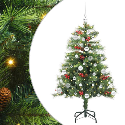 vidaXL Artificial Christmas Tree 150 LEDs Warm White PVC and Metal - Green - 150 cm - 45824