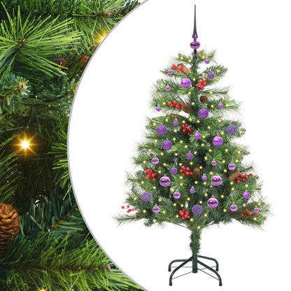 vidaXL Artificial Christmas Tree 150 LEDs Warm White PVC and Metal - Green - 150 cm - 45827