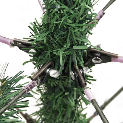 vidaXL Artificial Christmas Tree 150 LEDs Warm White PVC and Metal - Green - 150 cm - 45840