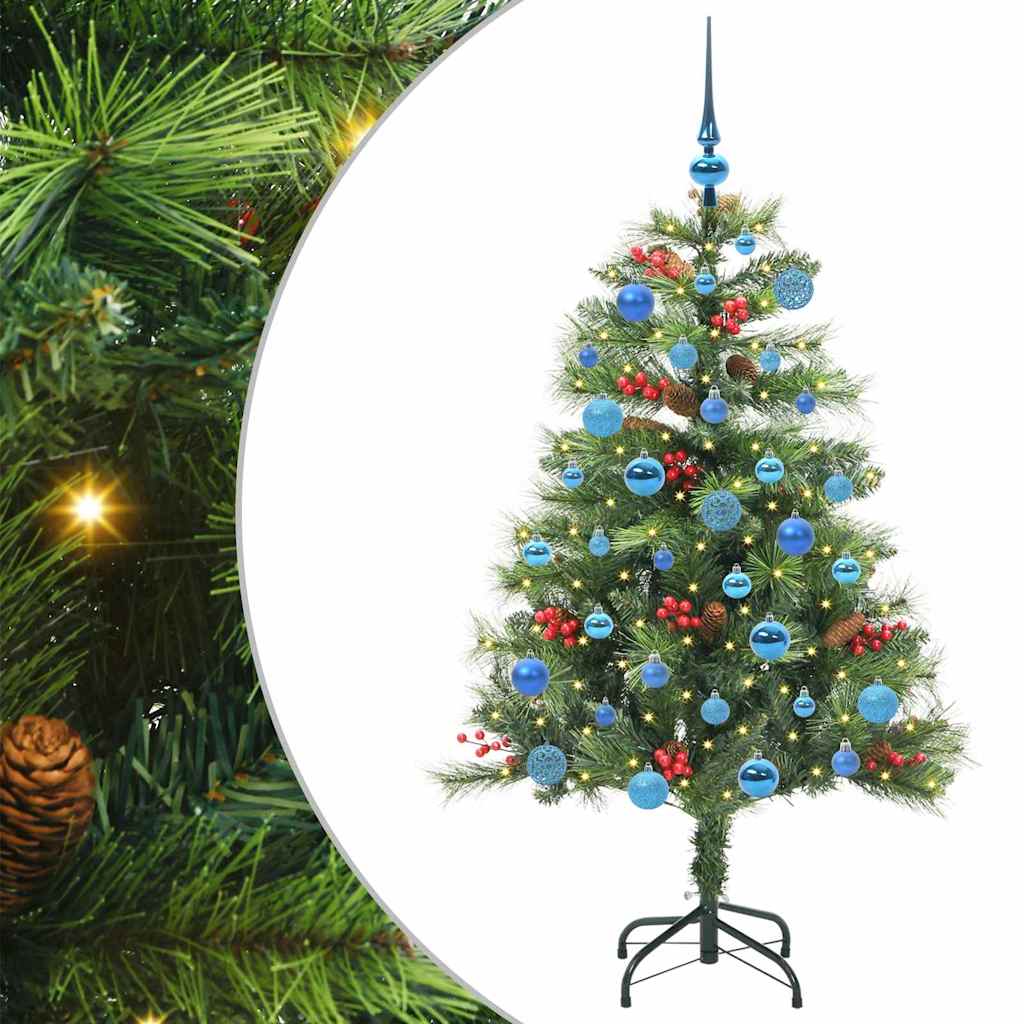 vidaXL Artificial Christmas Tree 150 LEDs Warm White PVC and Metal - Green - 150 cm - 45840