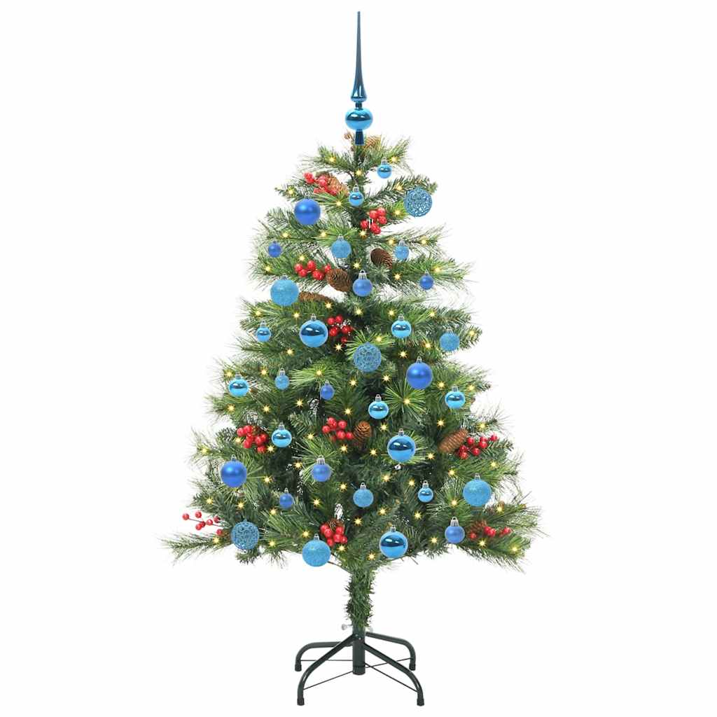 vidaXL Artificial Christmas Tree 150 LEDs Warm White PVC and Metal - Green - 150 cm - 45840