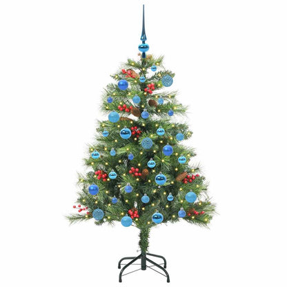 vidaXL Artificial Christmas Tree 150 LEDs Warm White PVC and Metal - Green - 150 cm - 45840