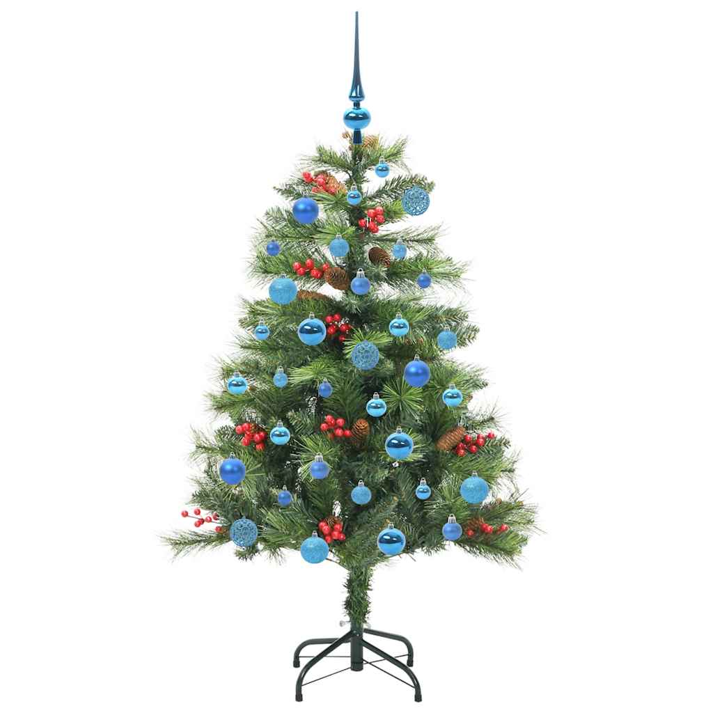 vidaXL Artificial Christmas Tree 150 LEDs Warm White PVC and Metal - Green - 150 cm - 45840