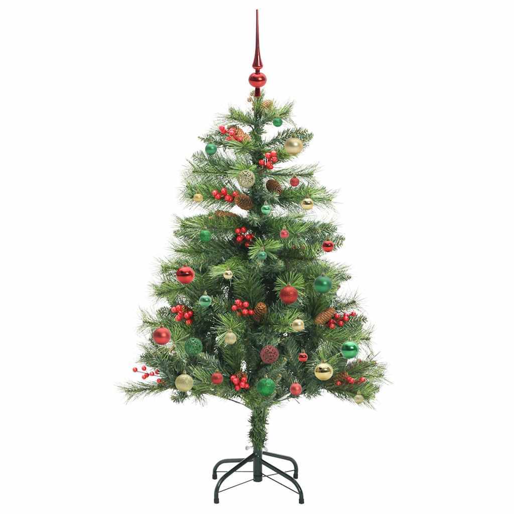 vidaXL Artificial Christmas Tree 150 LEDs Warm White PVC and Metal - Green - 150 cm - 45849