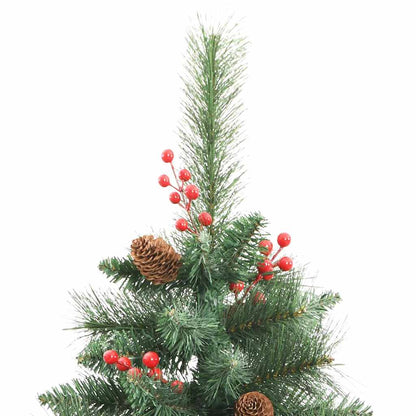 vidaXL Artificial Christmas Tree 300 LEDs Warm White PVC and Metal - Green - 210 cm