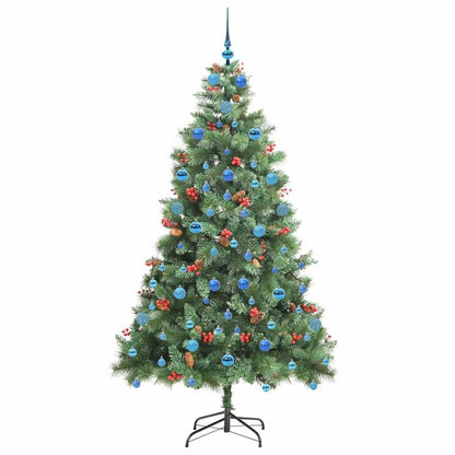 vidaXL Artificial Christmas Tree 300 LEDs Warm White PVC and Metal - Green - 210 cm - 45866