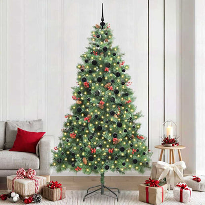 vidaXL Artificial Christmas Tree 300 LEDs Warm White PVC and Metal - Green - 240 cm
