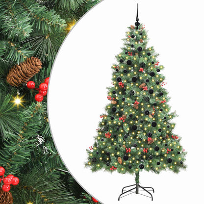 vidaXL Artificial Christmas Tree 300 LEDs Warm White PVC and Metal - Green - 240 cm