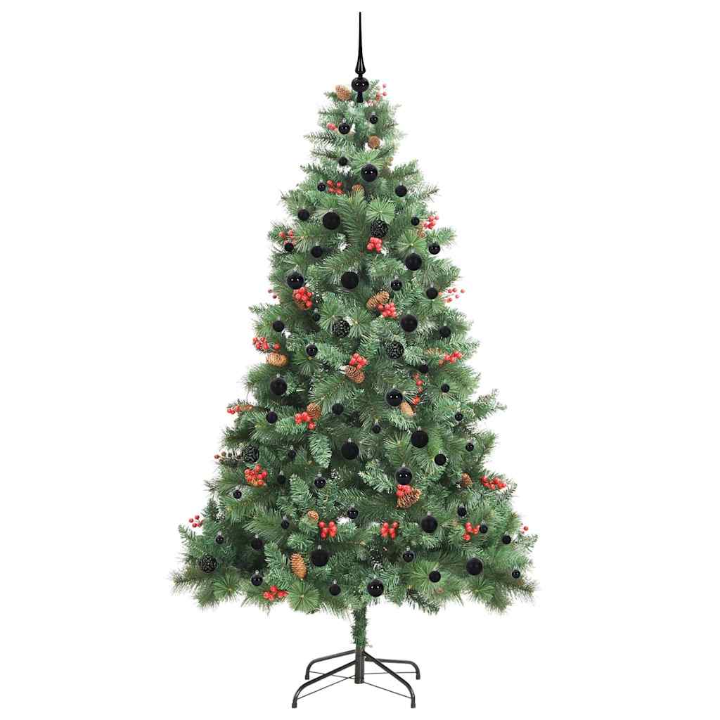 vidaXL Artificial Christmas Tree 300 LEDs Warm White PVC and Metal - Green - 240 cm
