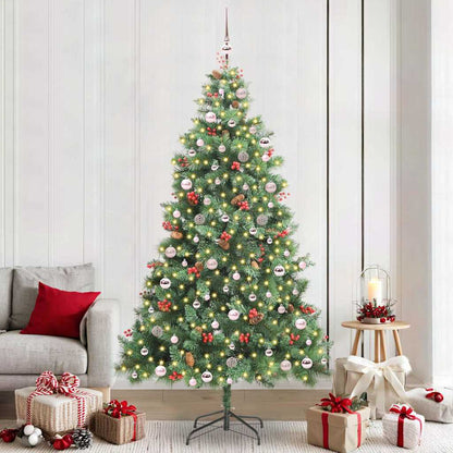 vidaXL Artificial Christmas Tree 300 LEDs Warm White PVC and Metal - Green - 240 cm - 45888