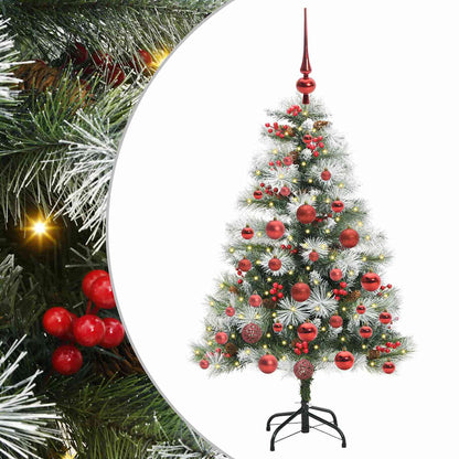 vidaXL Artificial Christmas Tree Green and white 120 cm