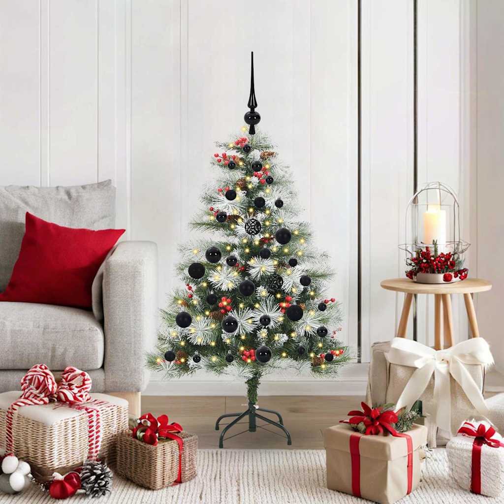 vidaXL Artificial Christmas Tree Green and white 120 cm - 45906