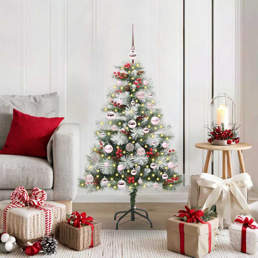 vidaXL Artificial Christmas Tree Green and white 120 cm - 45913