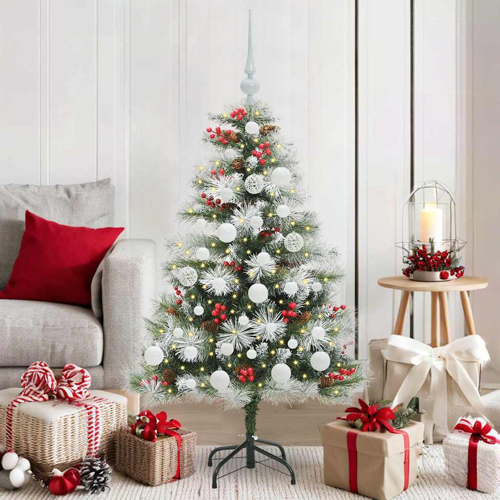 vidaXL Artificial Christmas Tree Green and white 120 cm - 45924
