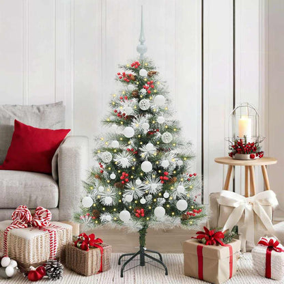 vidaXL Artificial Christmas Tree Green and white 120 cm - 45924