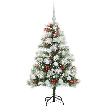 vidaXL Artificial Christmas Tree Green and white 120 cm - 45924