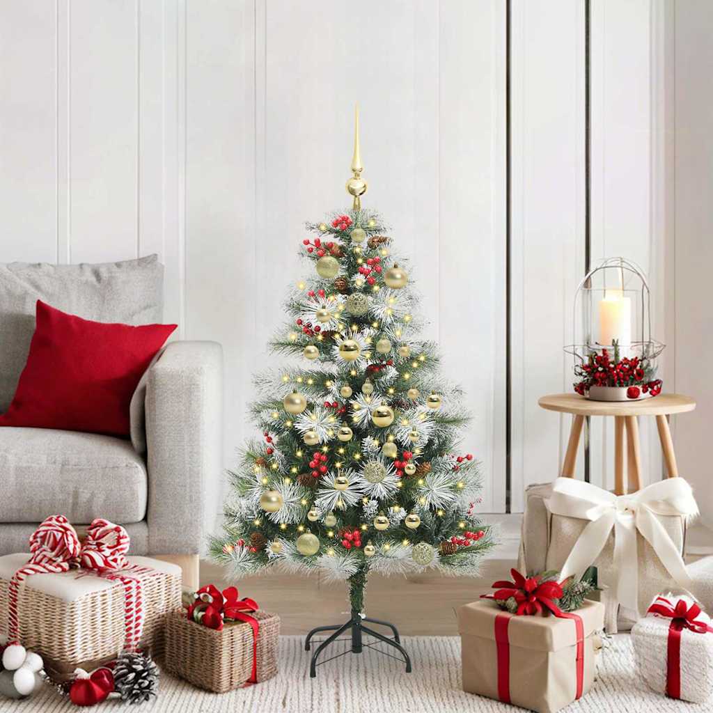 vidaXL Artificial Christmas Tree Green and white 120 cm - 45933