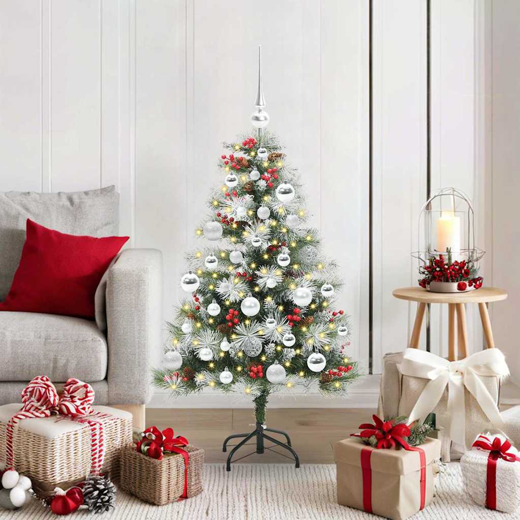 vidaXL Artificial Christmas Tree Green and white 120 cm - 45934