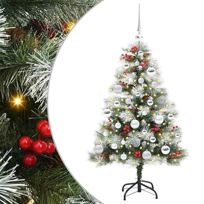 vidaXL Artificial Christmas Tree Green and white 120 cm - 45934
