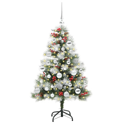 vidaXL Artificial Christmas Tree Green and white 120 cm - 45934
