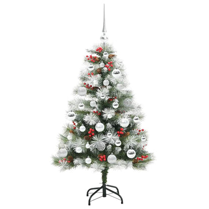 vidaXL Artificial Christmas Tree Green and white 120 cm - 45934