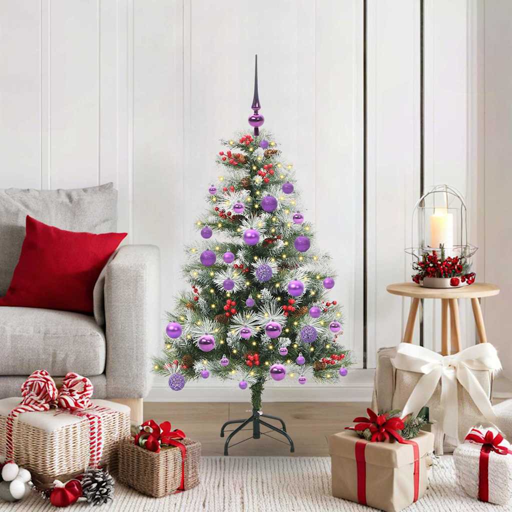 vidaXL Artificial Christmas Tree Green and white 120 cm - 45943