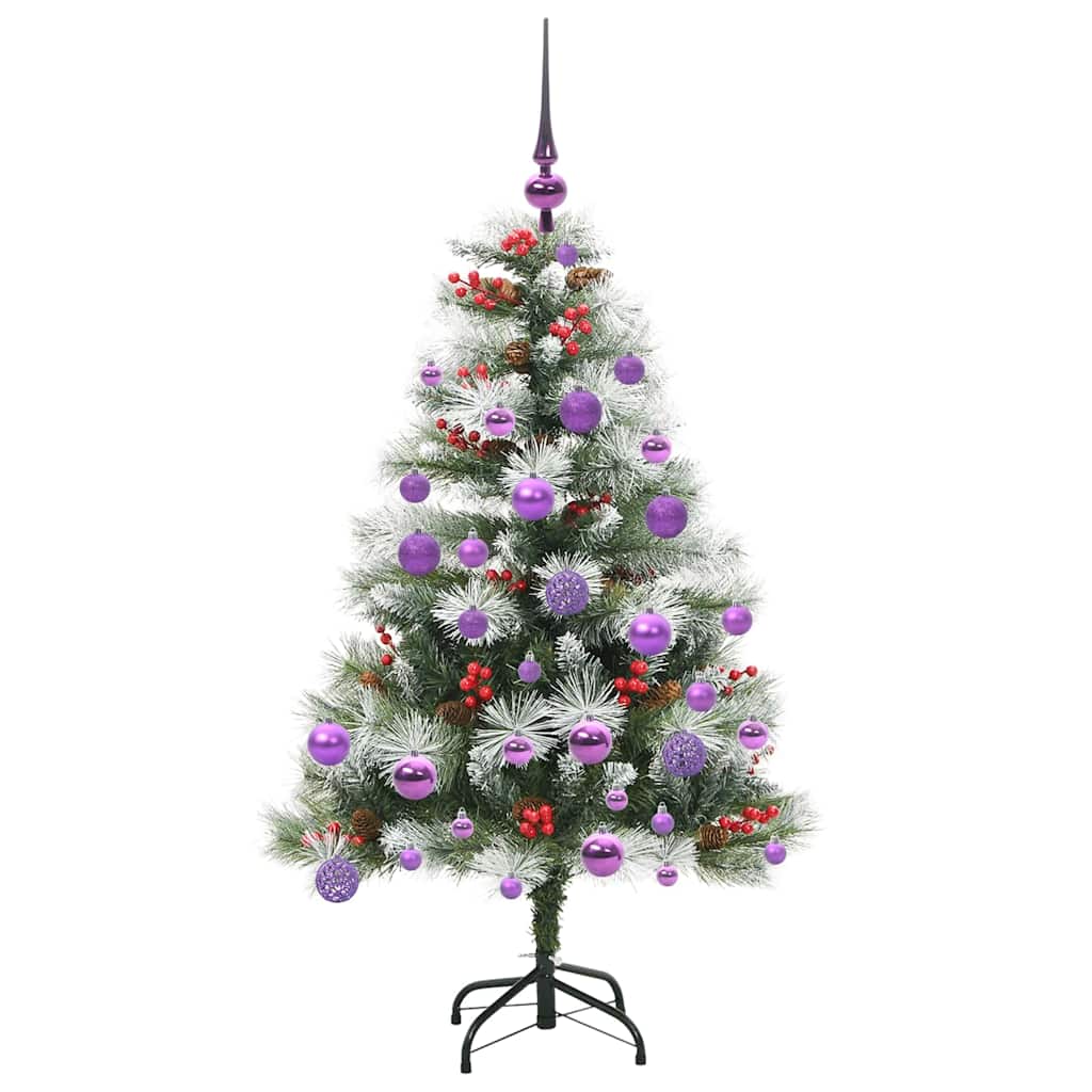 vidaXL Artificial Christmas Tree Green and white 120 cm - 45943
