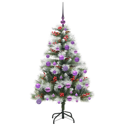 vidaXL Artificial Christmas Tree Green and white 120 cm - 45943