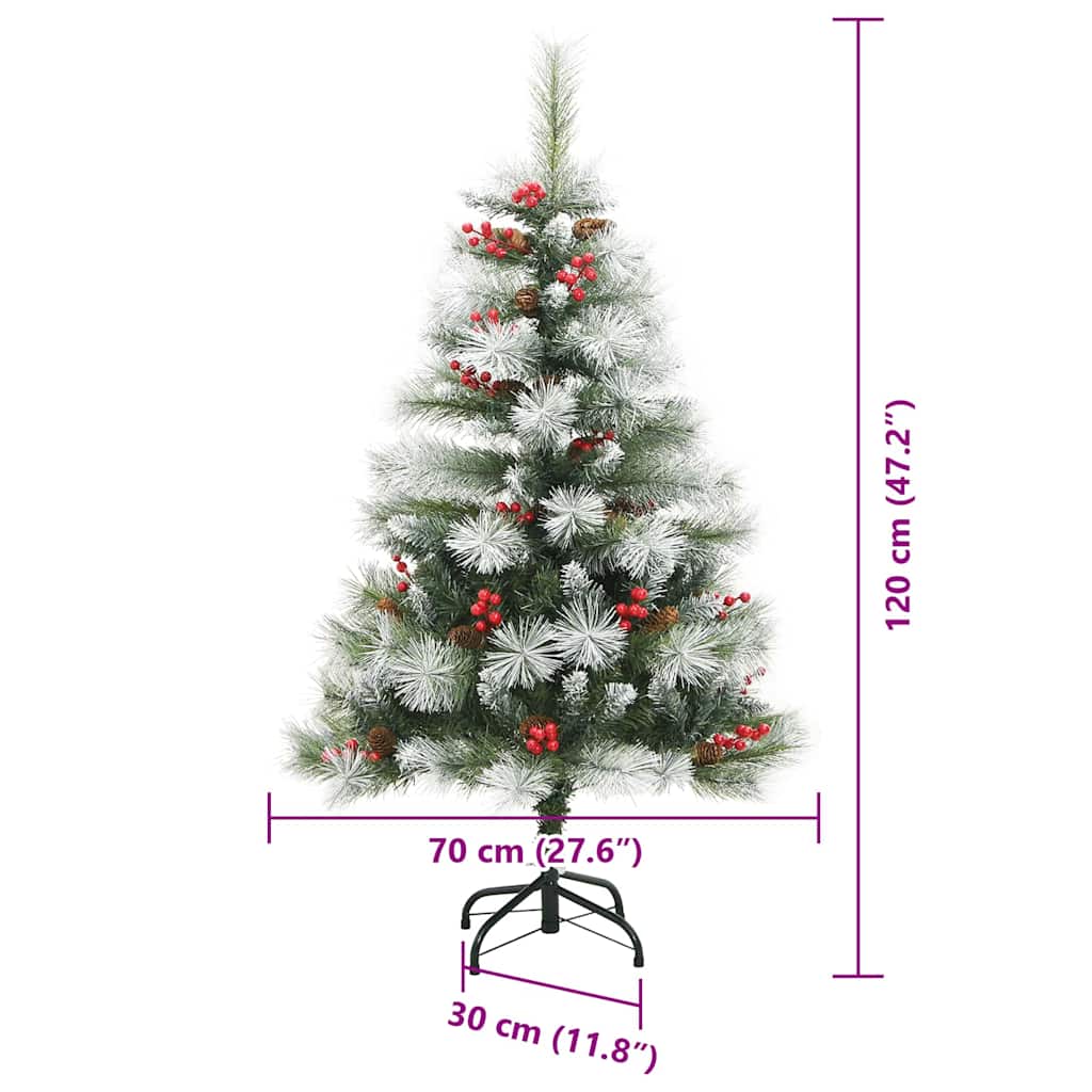 vidaXL Artificial Christmas Tree Green and white 120 cm - 45943