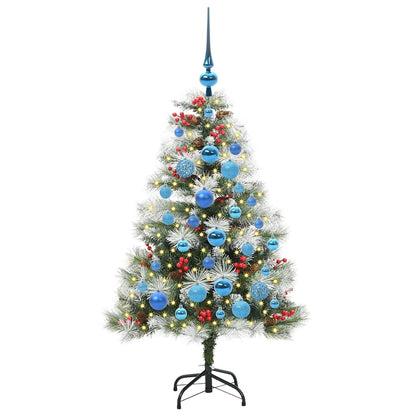 vidaXL Artificial Christmas Tree Green and white 120 cm - 45948