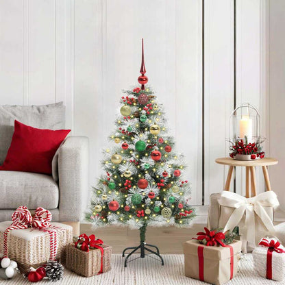 vidaXL Artificial Christmas Tree Green and white 120 cm - 45951