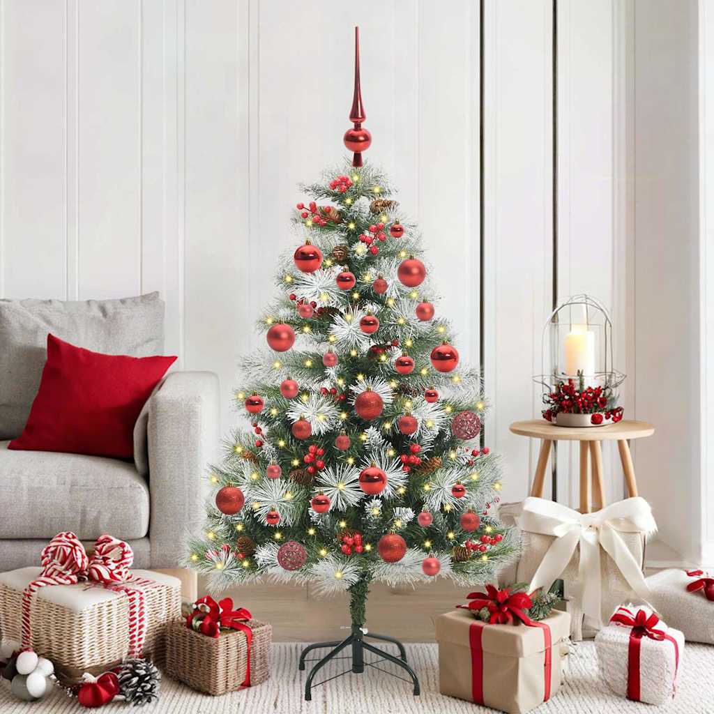 vidaXL Artificial Christmas Tree Green and white 150 cm