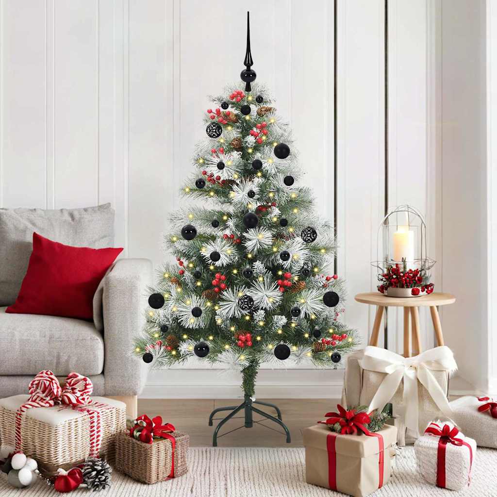 vidaXL Artificial Christmas Tree Green and white 150 cm - 45965