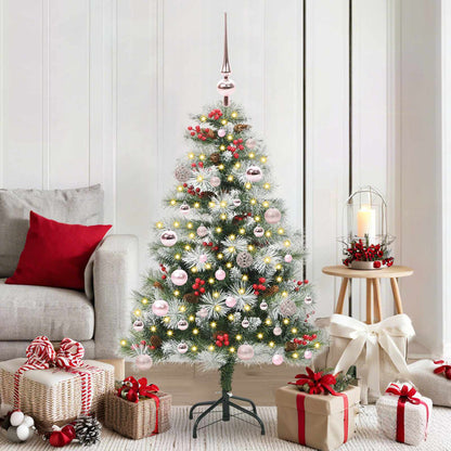 vidaXL Artificial Christmas Tree Green and white 150 cm - 45976
