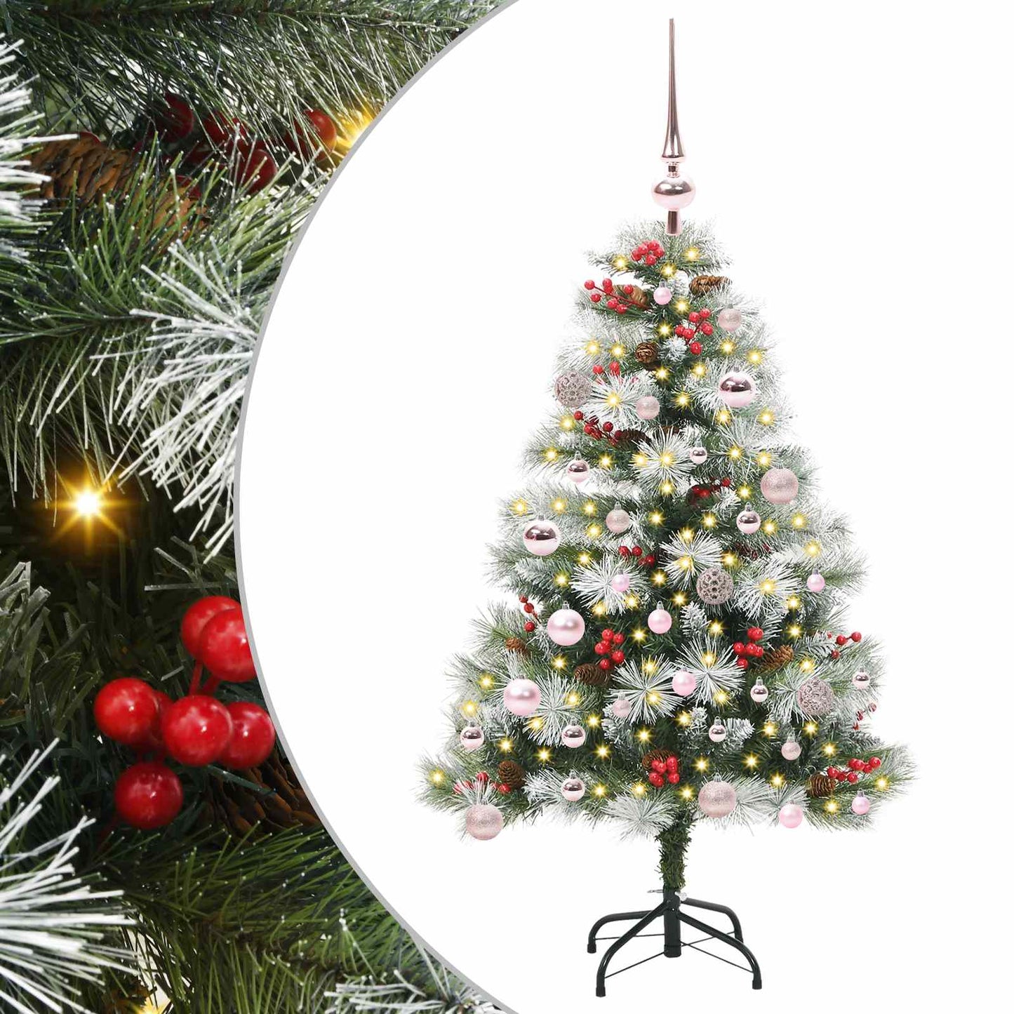vidaXL Artificial Christmas Tree Green and white 150 cm - 45976
