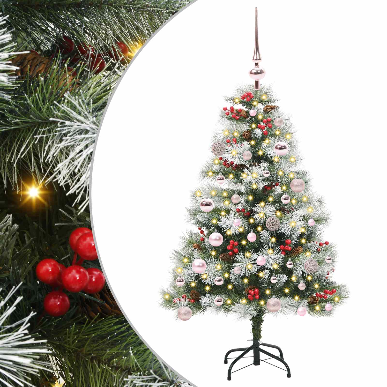 vidaXL Artificial Christmas Tree Green and white 150 cm - 45976