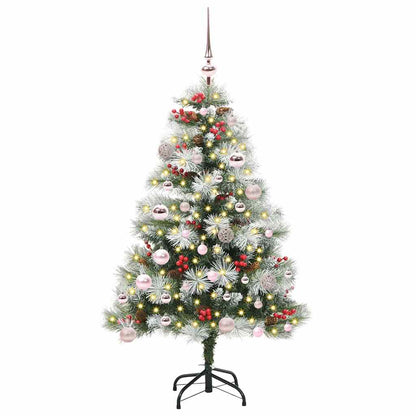 vidaXL Artificial Christmas Tree Green and white 150 cm - 45976