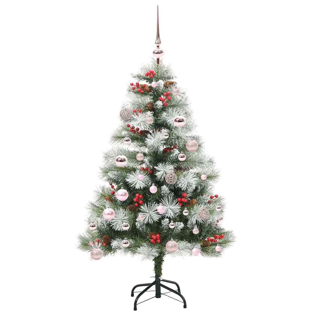 vidaXL Artificial Christmas Tree Green and white 150 cm - 45976