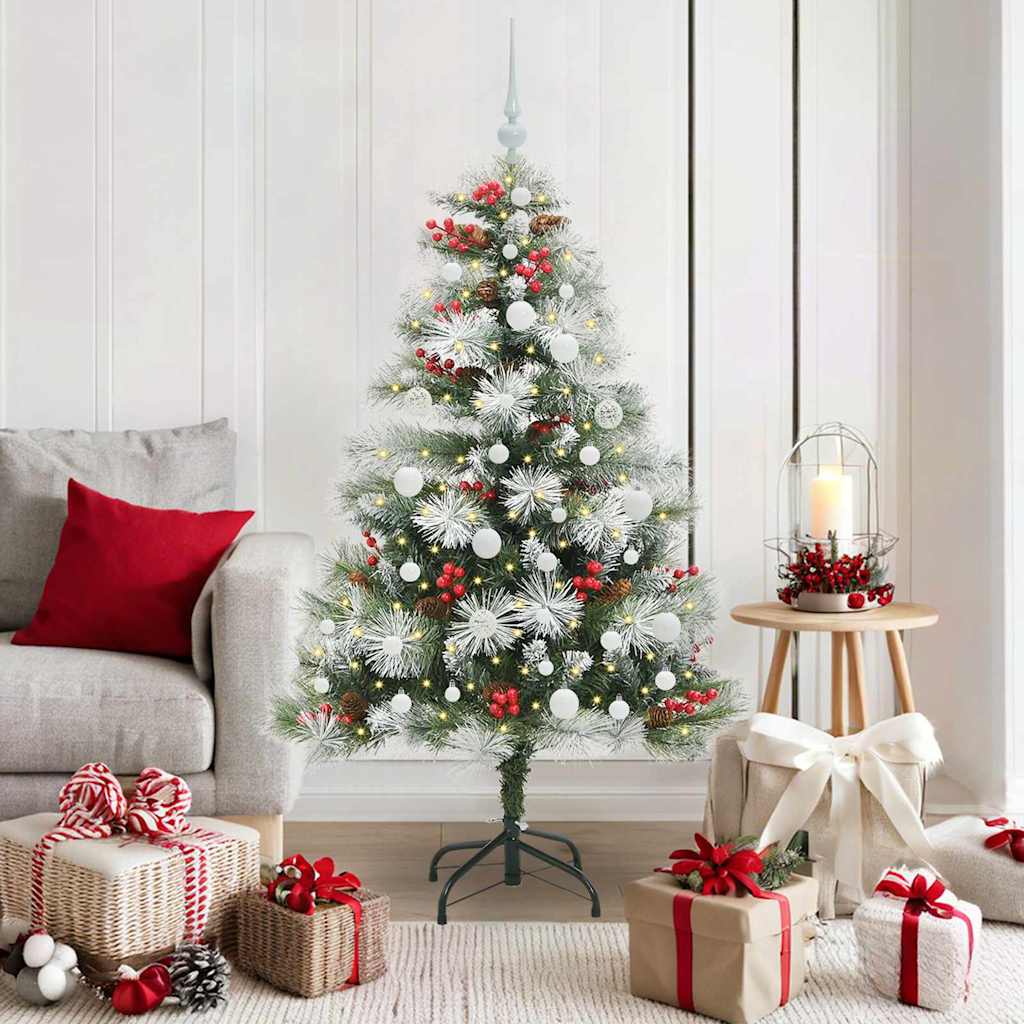 vidaXL Artificial Christmas Tree Green and white 150 cm - 45985