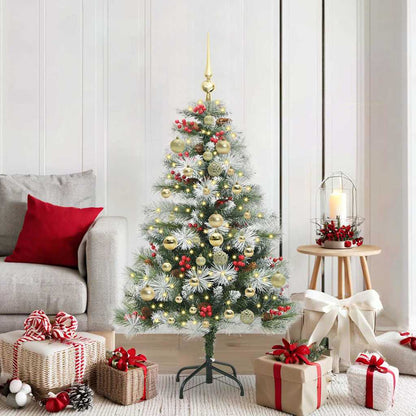vidaXL Artificial Christmas Tree Green and white 150 cm - 45990